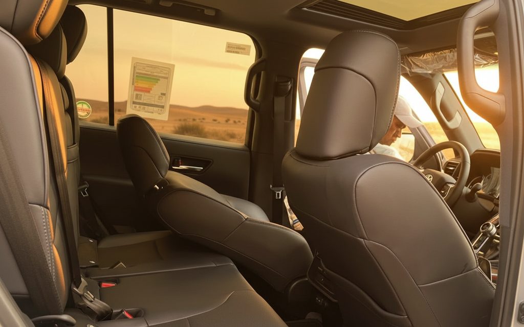 Toyota LandCruiser 2023 leather seats and cabin – rental in Dubai