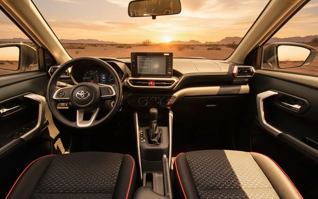 Toyota Raize 2023 interior view showing trim – rental in Dubai