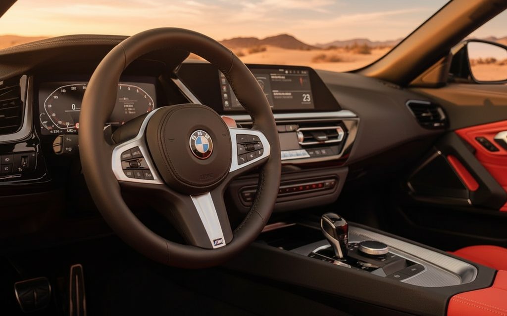 Bmw Z4 2023 interior view showing trim – rental in Dubai