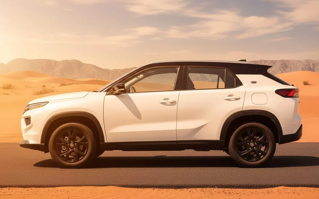 Toyota UrbanCruiser 2025 White side profile – rental in Dubai