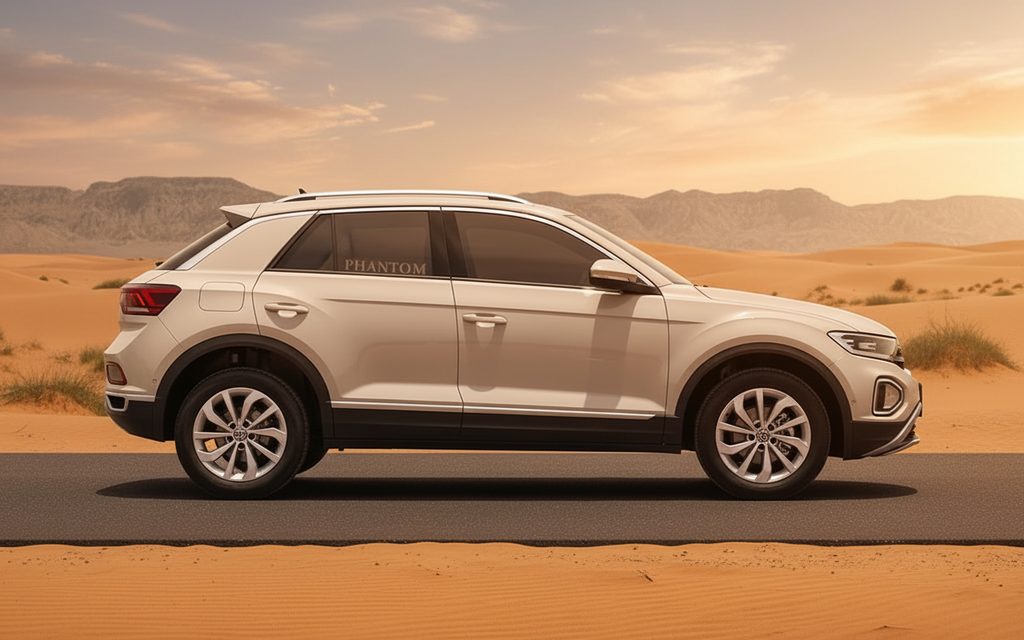 Volkswagen T Roc 2023 Beige side profile – rental in Dubai