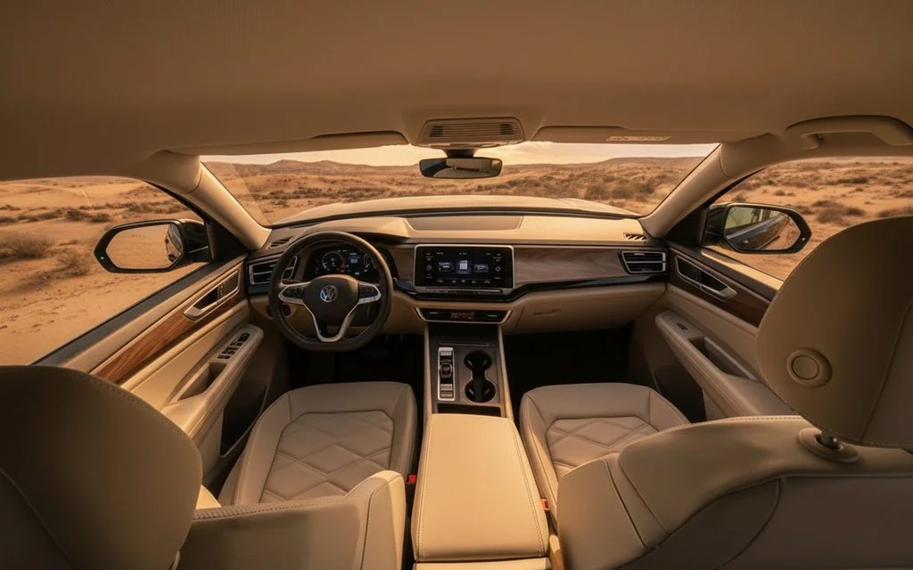 Volkswagen Teramont 2024 leather seats and cabin – rental in Dubai