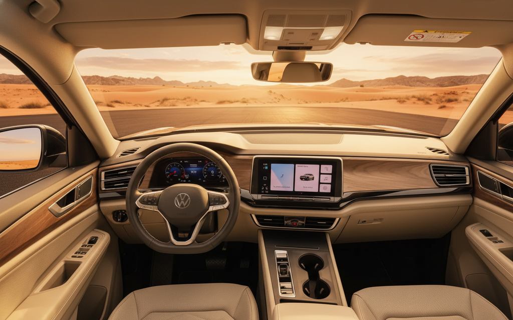 Volkswagen Teramont 2024 interior view showing trim – rental in Dubai