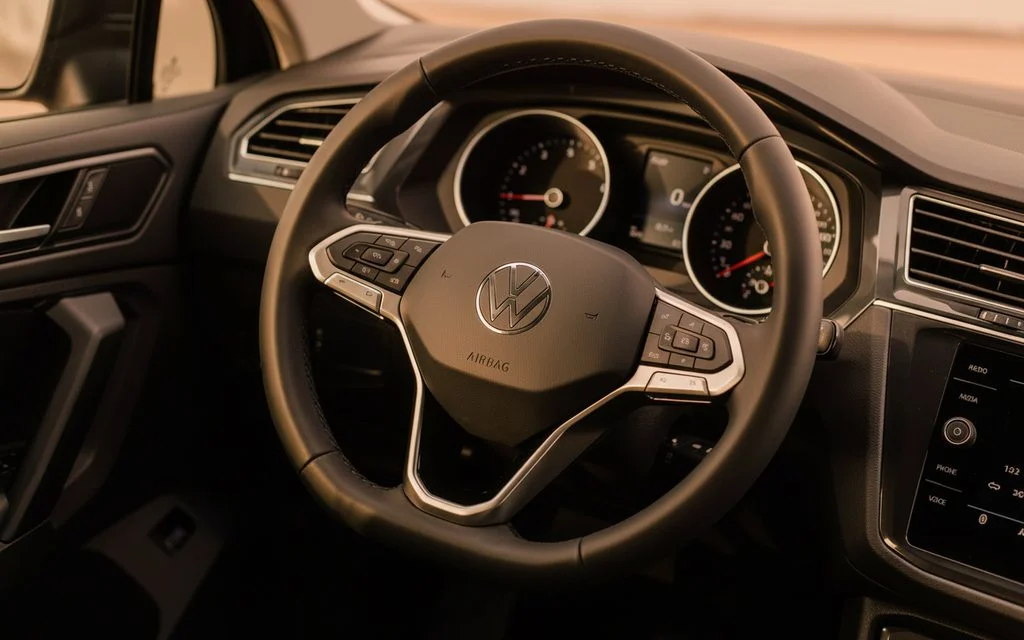 Volkswagen Tiguan 2023 interior view showing trim – rental in Dubai