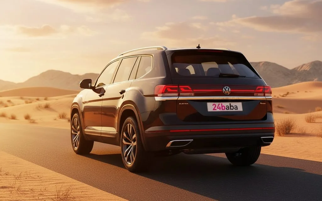 Volkswagen Tiguan 2023 Black rear view showing taillights – rental in Dubai