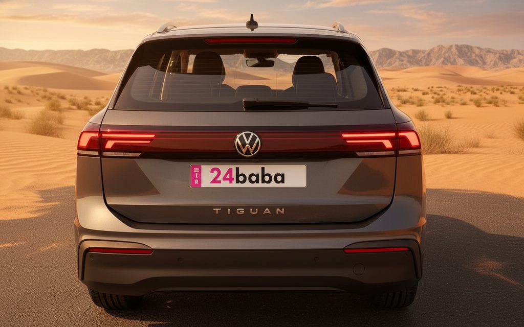 Volkswagen Tiguan 2025 Grey rear view showing taillights – rental in Dubai