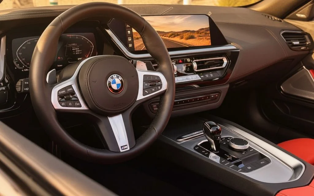 Bmw Z4 2024 interior view showing trim – rental in Dubai