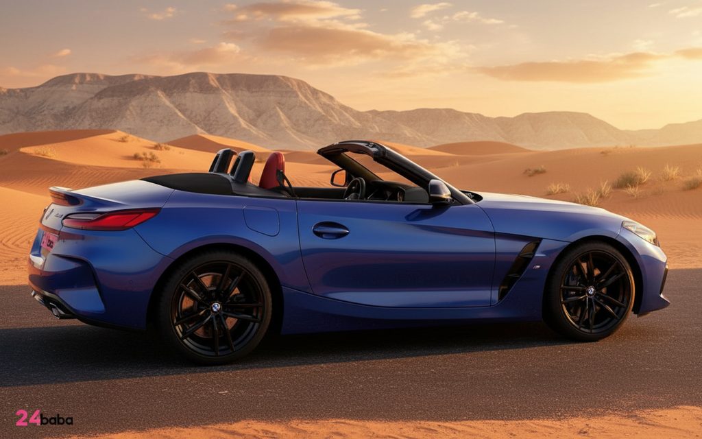 Bmw Z4 2024 Blue side profile – rental in Dubai