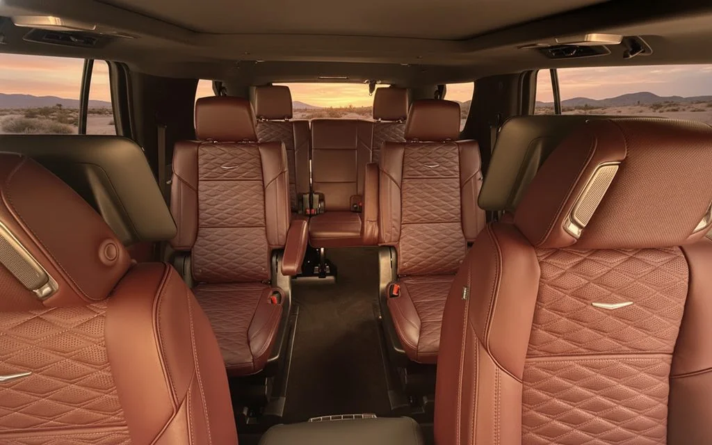 Cadillac Escalade 2025 leather seats and cabin – rental in Dubai