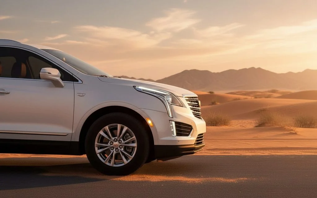 Cadillac Xt5 2022 alloy wheel close up – rental in Dubai