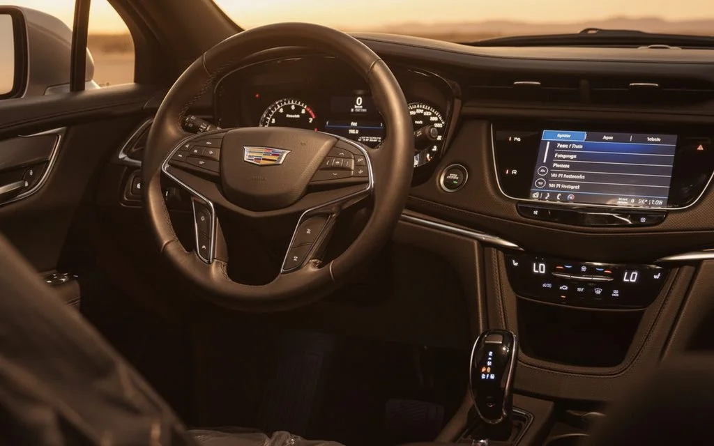 Cadillac Xt5 2022 interior view showing trim – rental in Dubai