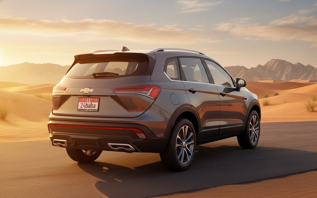 Chevrolet Captiva 2023 Grey rear view showing taillights – rental in Dubai