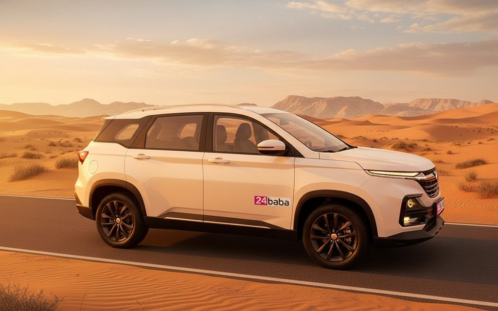 Chevrolet Captiva 2024 White front view with headlights – rental in Dubai