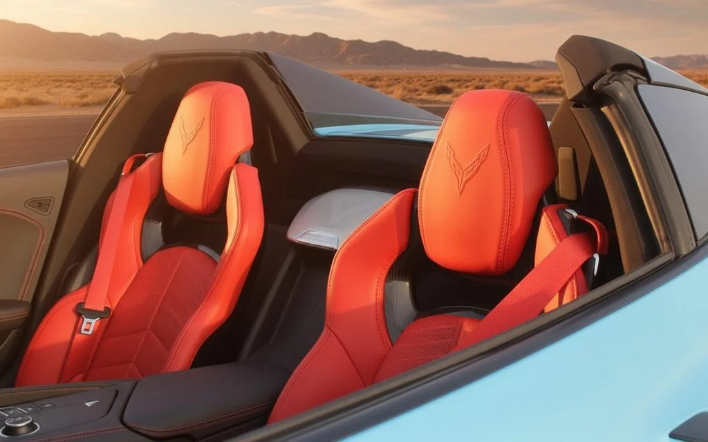 Chevrolet Corvette 2022 leather seats and cabin – rental in Dubai