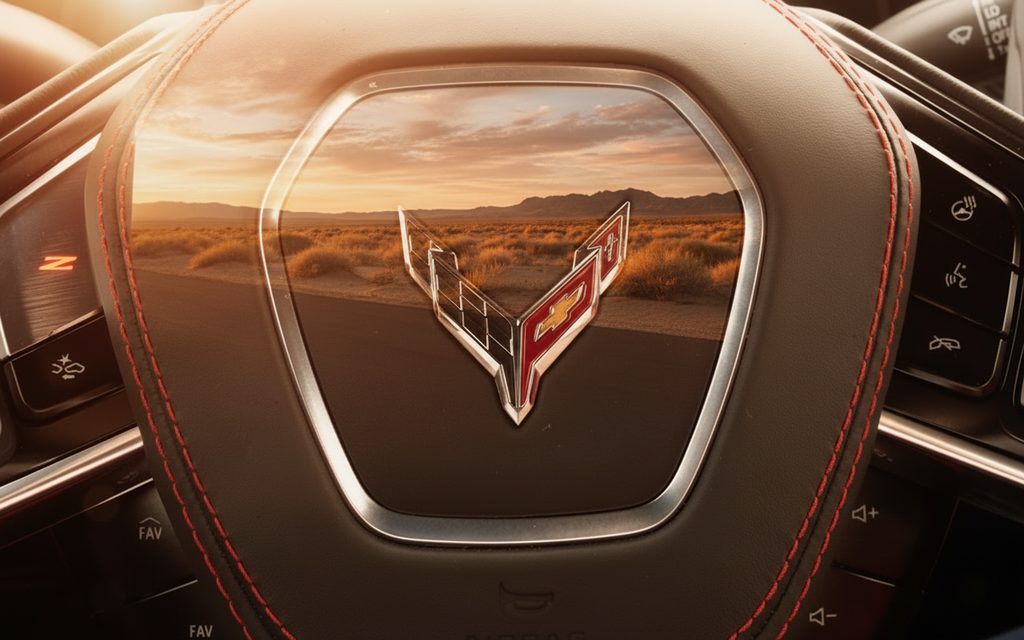 Chevrolet Corvette 2025 interior view showing trim – rental in Dubai