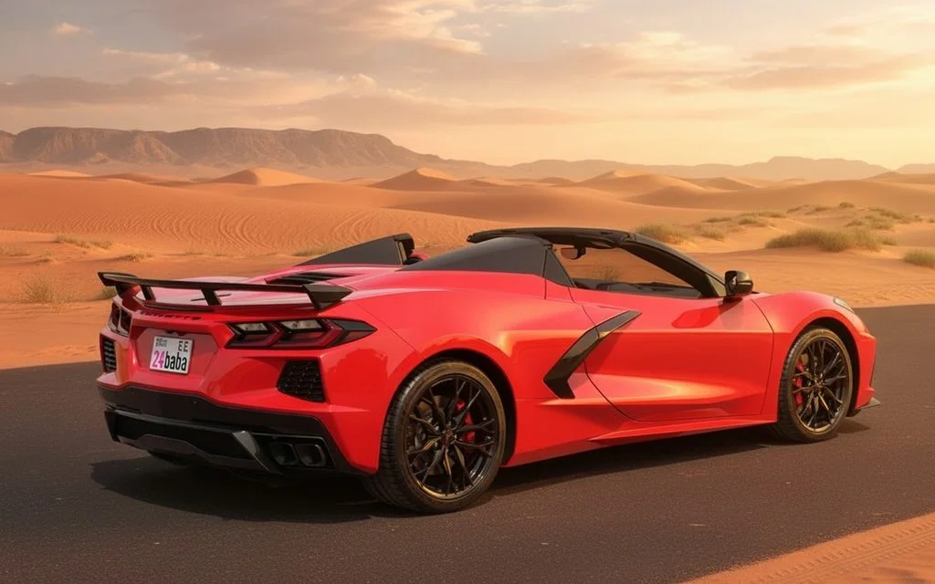 Chevrolet Corvette 2025 interior view showing trim – rental in Dubai