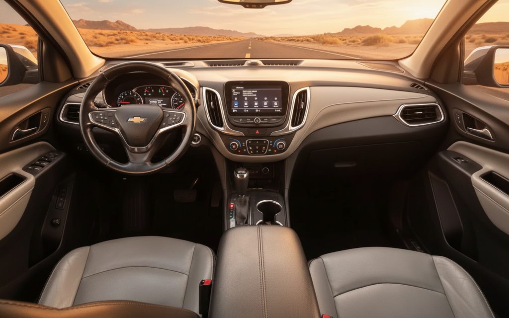 Chevrolet Equinox 2021 interior view showing trim – rental in Dubai