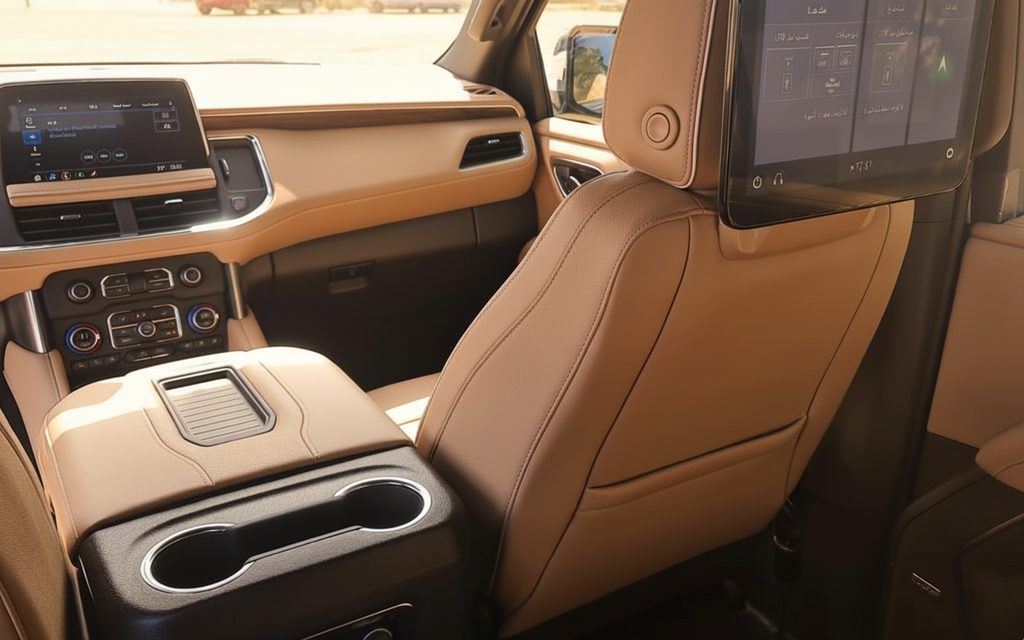 Chevrolet Tahoe 2022 leather seats and cabin – rental in Dubai