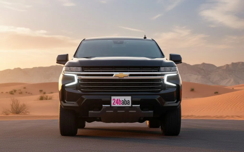 Chevrolet Tahoe 2025 Black rear view showing taillights – rental in Dubai