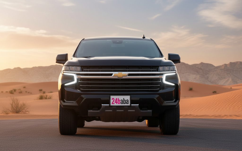 Chevrolet Tahoe 2025 Black rear view showing taillights – rental in Dubai