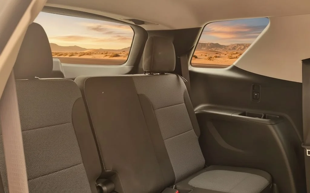 Chevrolet Traverse 2021 Grey front view with headlights – rental in Dubai