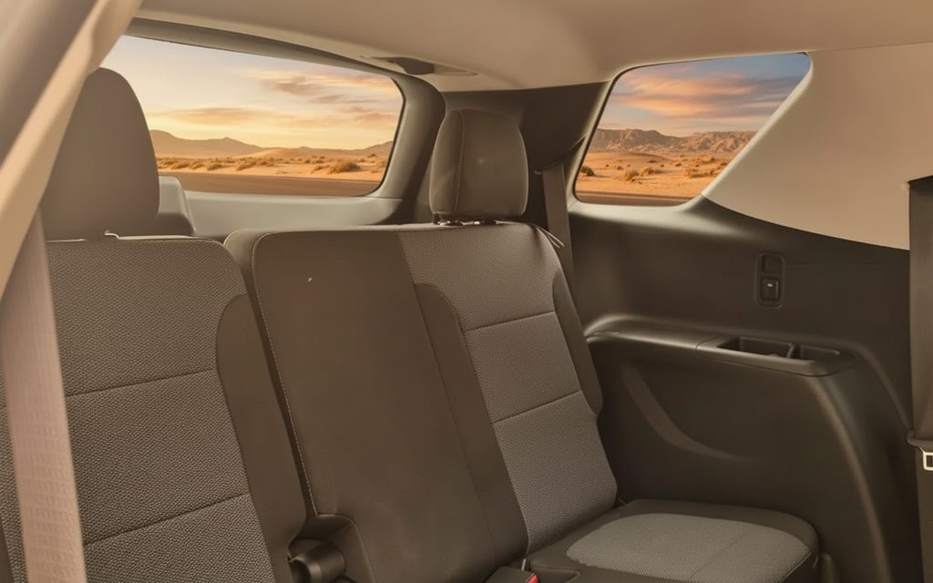 Chevrolet Traverse 2021 Grey front view with headlights – rental in Dubai