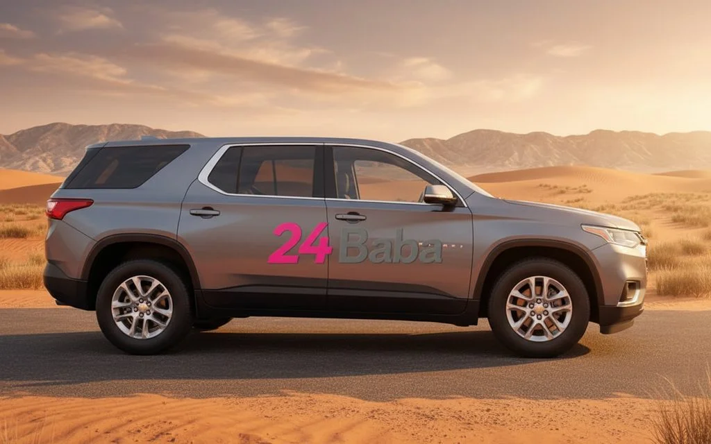 Chevrolet Traverse 2021 Grey side profile – rental in Dubai