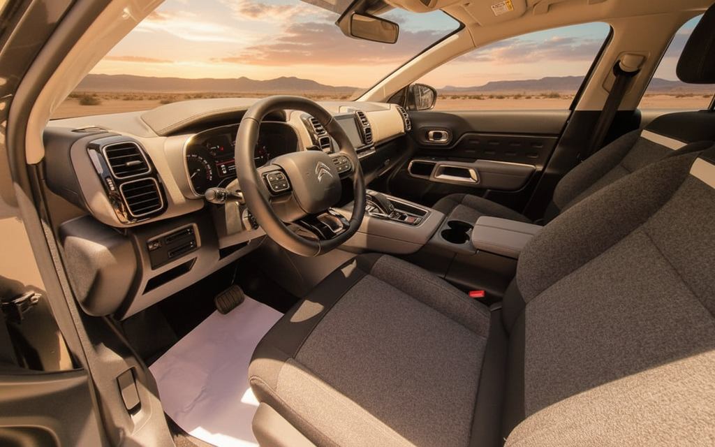 Citroen C5 2022 interior view showing trim – rental in Dubai