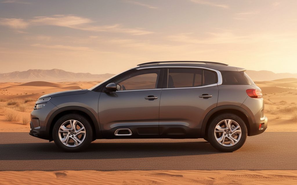 Citroen C5 2022 Grey side profile – rental in Dubai