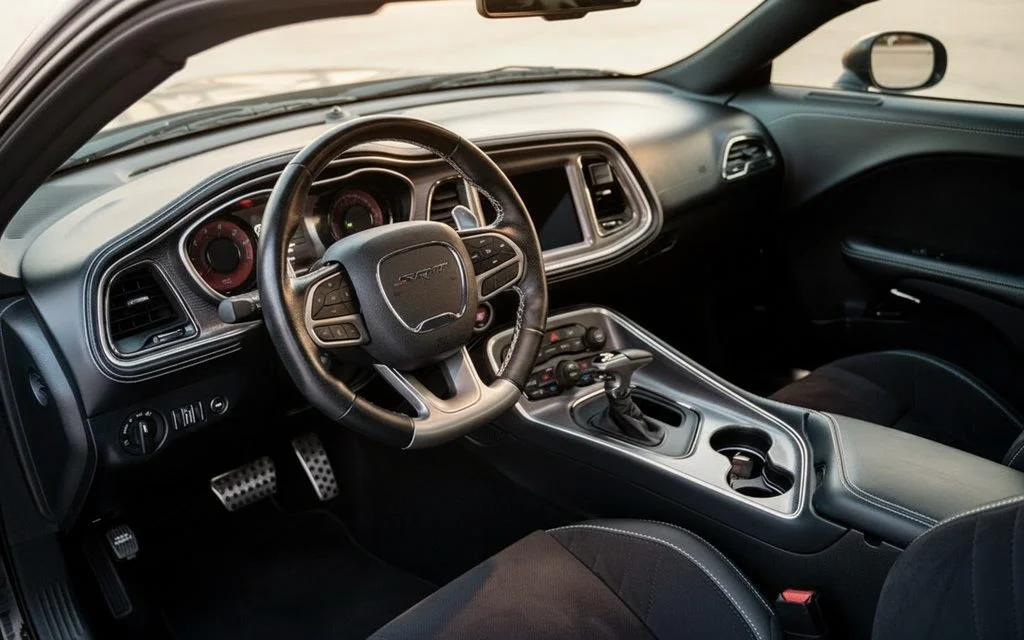 Dodge Challenger 2022 dashboard and infotainment – rental in Dubai