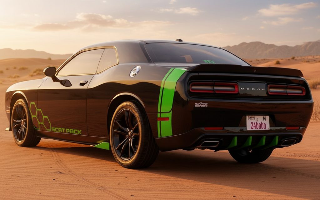 Dodge Challenger 2025 alloy wheel close up – rental in Dubai