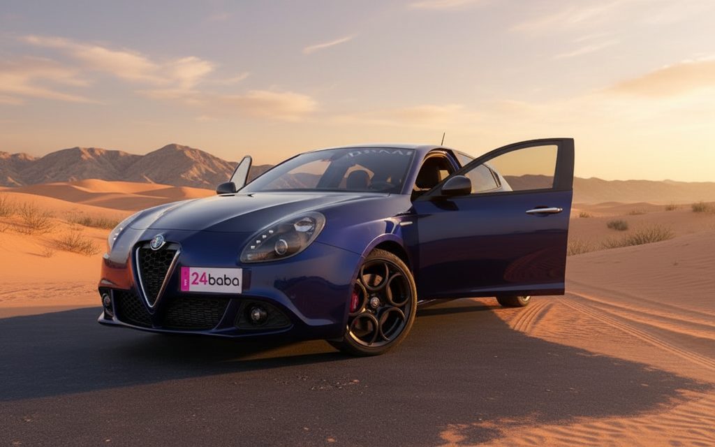 AlfaRomeo Giulietta 2020 Blue front view with headlights – rental in Dubai