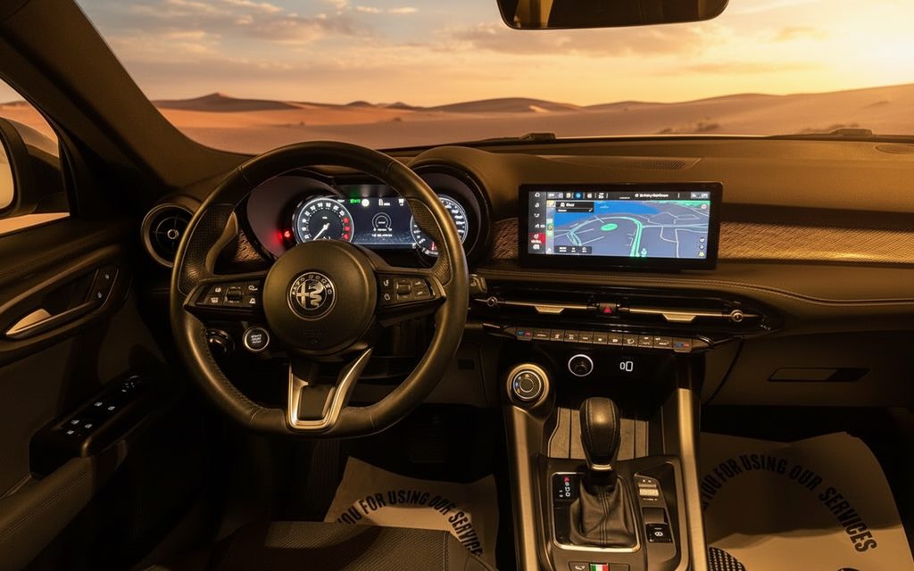 AlfaRomeo Tonale 2024 interior view showing trim – rental in Dubai
