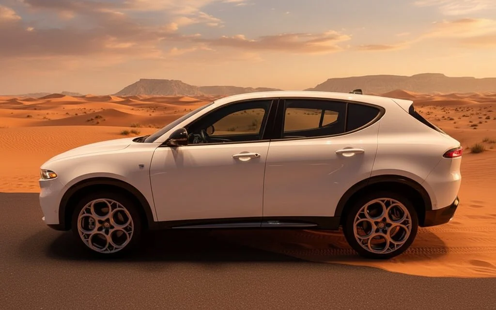 AlfaRomeo Tonale 2024 White side profile – rental in Dubai