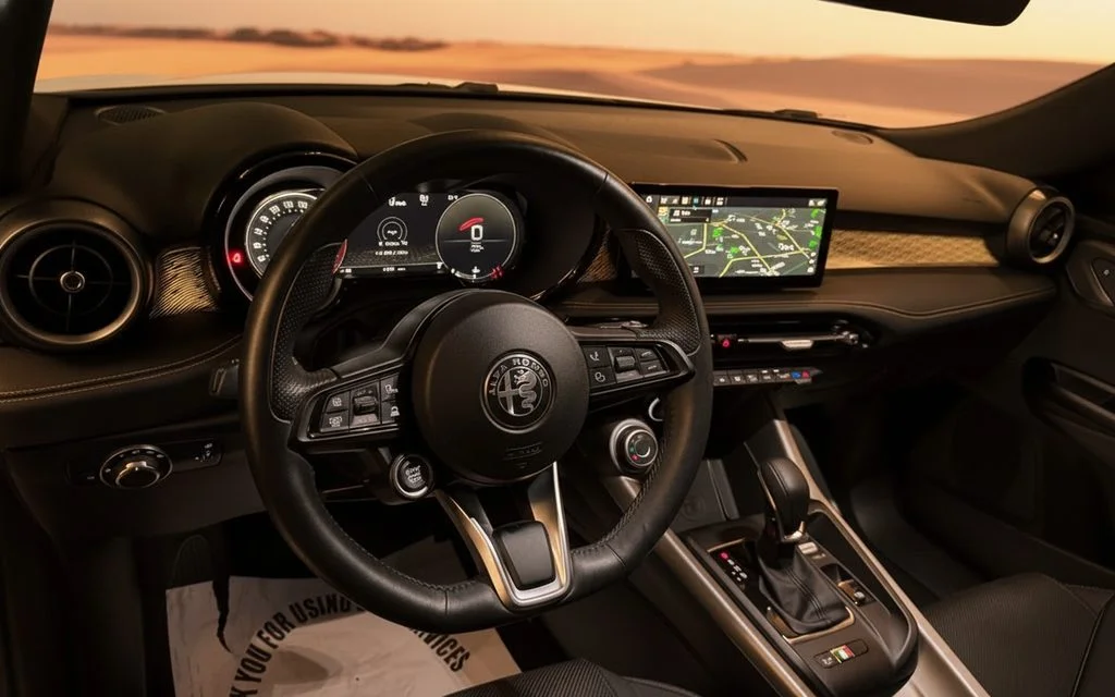 AlfaRomeo Tonale 2024 interior view showing trim – rental in Dubai