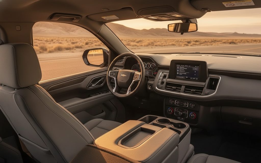 Chevrolet Tahoe 2021 interior view showing trim – rental in Dubai