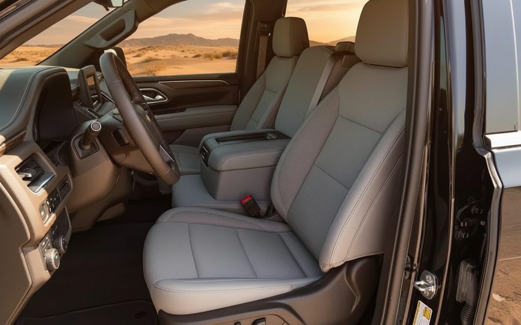 Chevrolet Tahoe 2021 leather seats and cabin – rental in Dubai