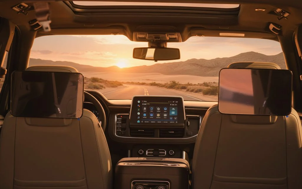 Chevrolet Tahoe 2022 interior view showing trim – rental in Dubai