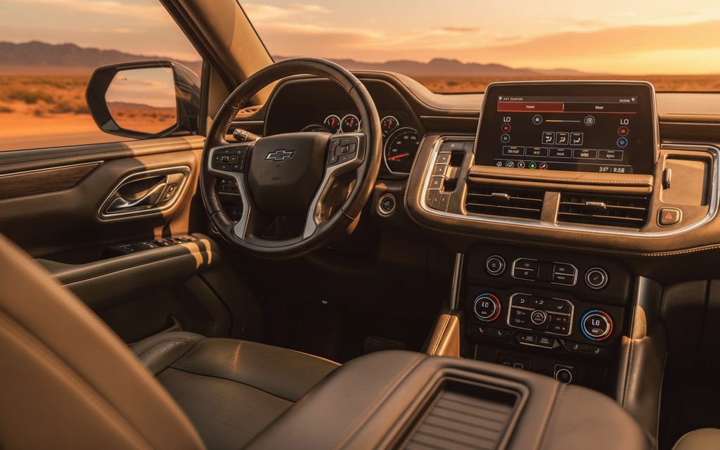 Chevrolet Tahoe 2021 interior view showing trim – rental in Dubai