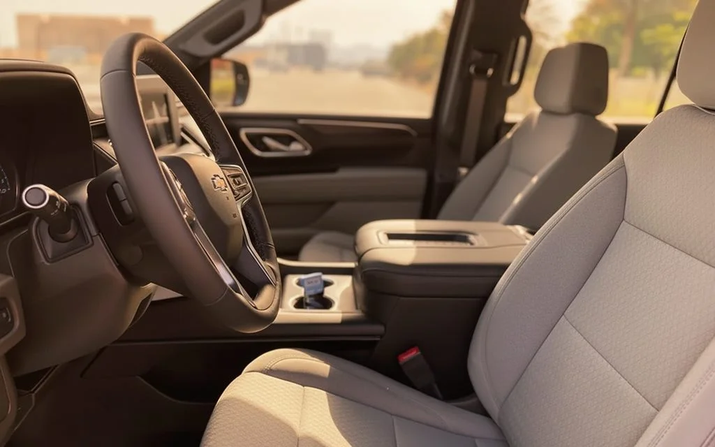 Chevrolet Tahoe 2021 leather seats and cabin – rental in Dubai