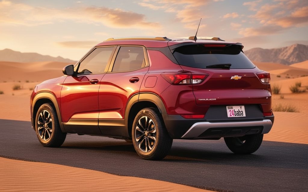 Chevrolet Trailblazer 2022 Red rear view showing taillights – rental in Dubai