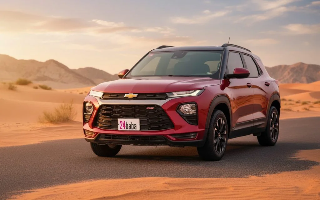 Chevrolet Trailblazer 2022 Red front view with headlights – rental in Dubai