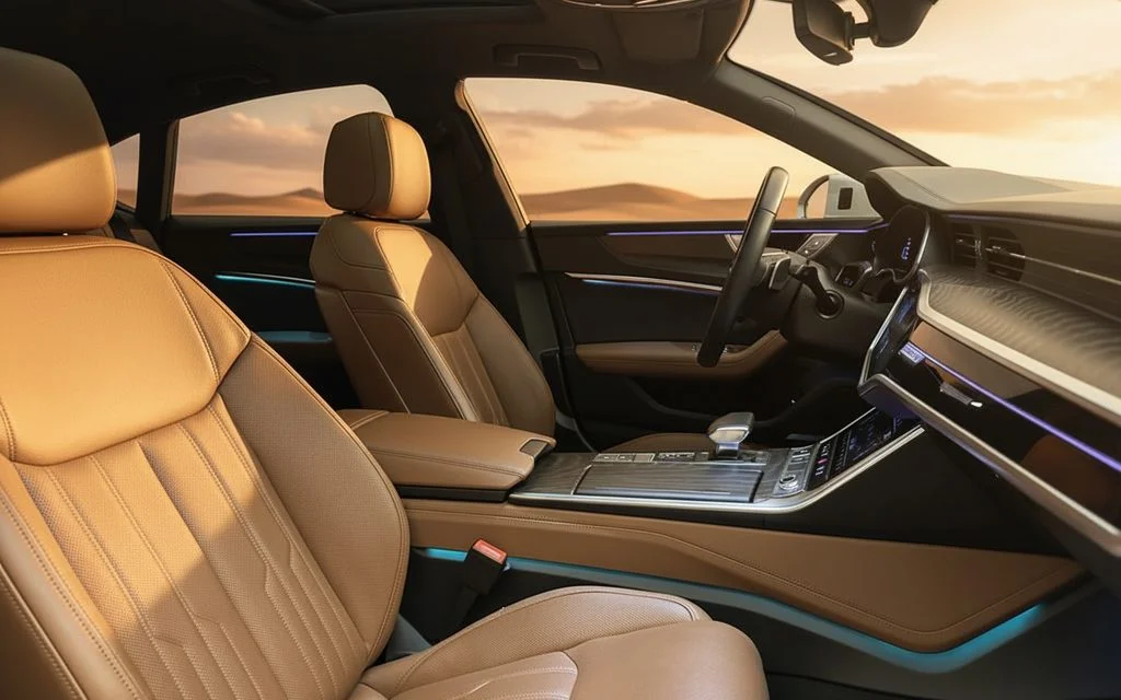 Audi A7 2023 leather seats and cabin – rental in Dubai
