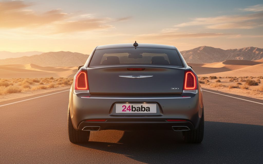 Chrysler 300 2025 Grey rear view showing taillights – rental in Dubai