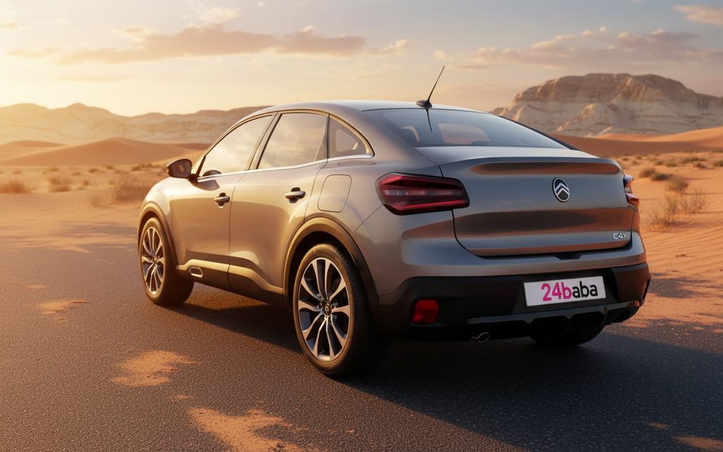 Citroen C4 2026 Grey rear view showing taillights – rental in Dubai