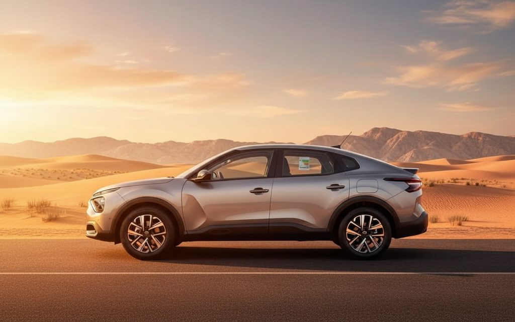 Citroen C4 2026 Grey side profile – rental in Dubai