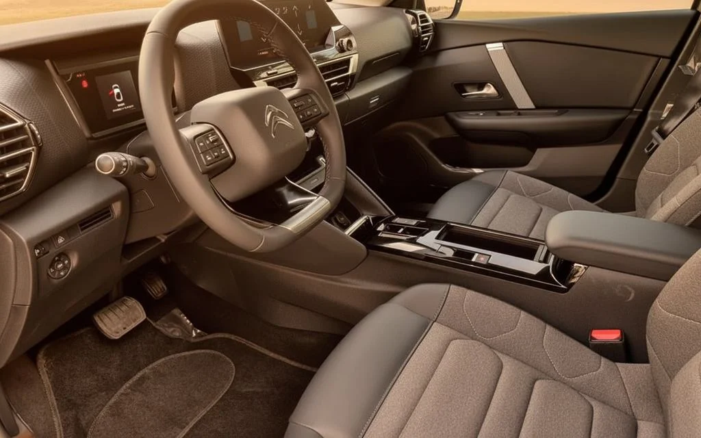 Citroen C4 2022 interior view showing trim – rental in Dubai