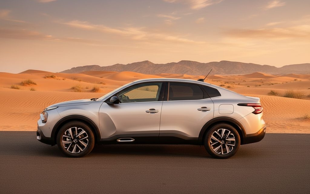 Citroen C4 2024 Silver side profile – rental in Dubai