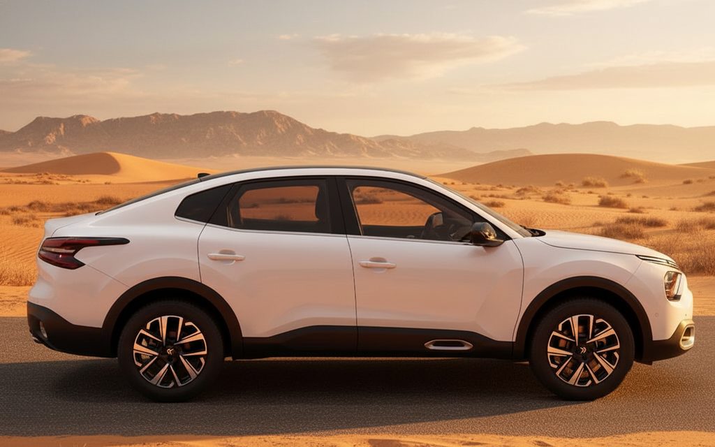 Citroen C4 2025 White side profile – rental in Dubai