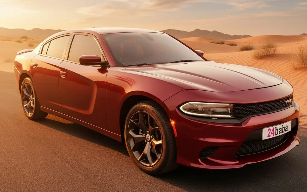 Dodge Charger 2020 Red front view with headlights